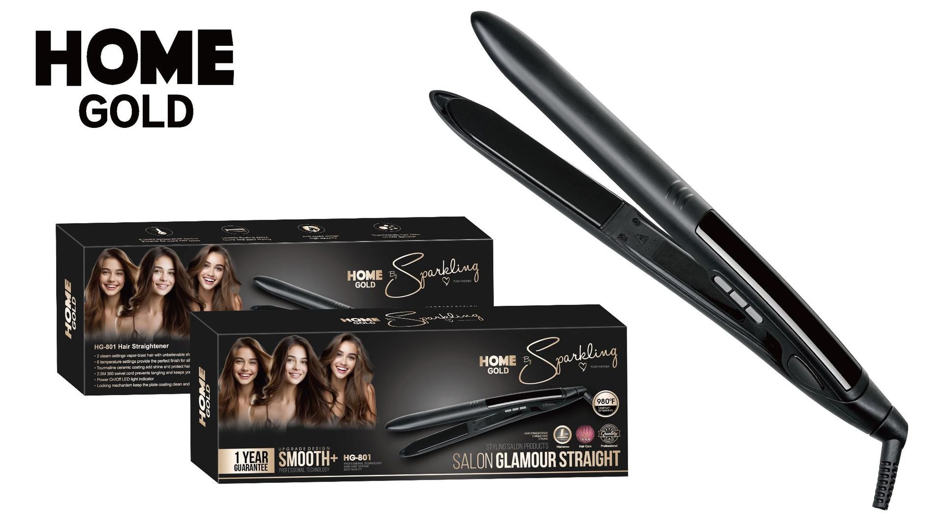 Cross-border new electric splint, hair straightener, curling iron, quick-heating ceramic plate, wet and dry LED temperature control hair salon