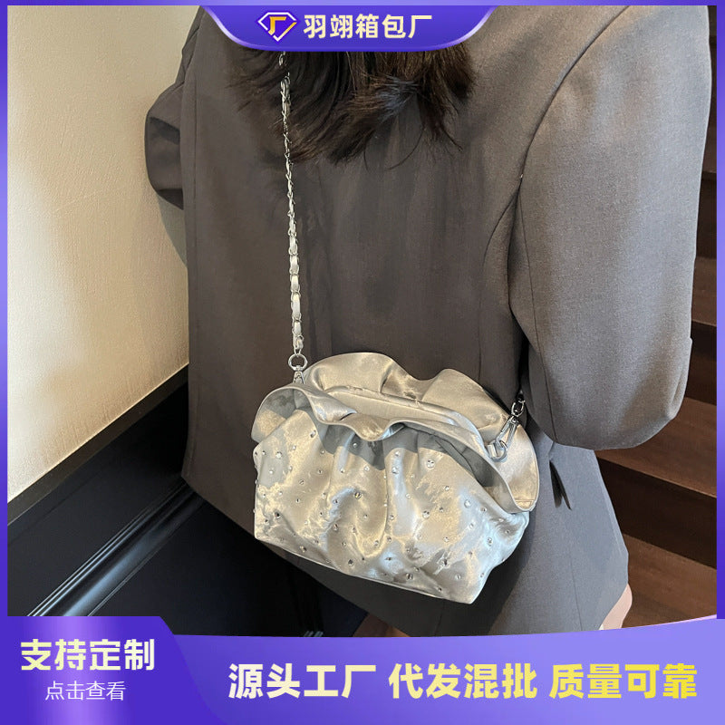 Cross-border premium texture portable bucket bag 2025 summer new niche shoulder bag trendy fashion commuter messenger bag