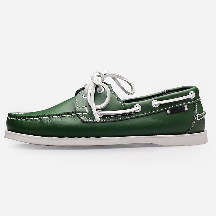 Sailboat shoes men's second-layer cowhide new arrival driving shoes british non-slip flats shoes slip-on low-top men's shoes casual