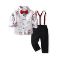 new product kidslong sleevesshirt overalls christmas printingsuit boyssuit first birthday dress