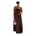 European and american cross-border women's clothing:  summer new arrivals - minimalist casual bandeau solid color loose fit slimming long dress