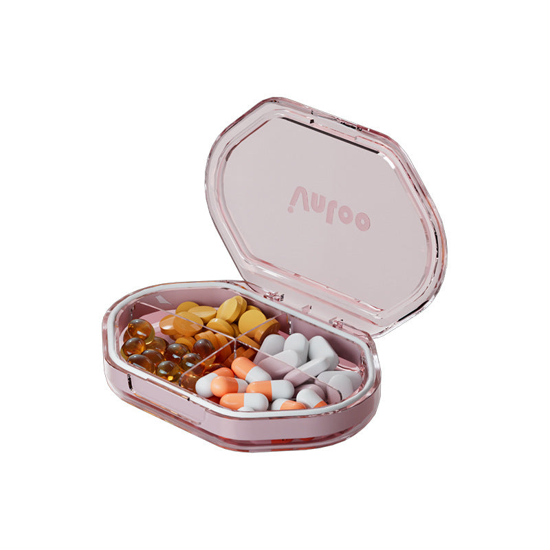 Portable carry-on small medicine box ins wind mini seven-day compartment medicine box, food-grade household medicine box