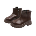 Girls' fashion boots: new autumn/winter  korean style children's british-inspired martin boots, double-layer cotton brown slim-fit leather boots