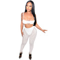 C5799 special offer: no returns or exchanges. please purchase with care. european and american style bandeau top, camisole, zipper mesh see-through pants two-piece set