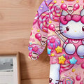 Kids' hoodie set, cross-border hot seller, trendy printed girls' fashion hooded sweatshirt and sweatpants set