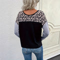animal women's clothing patchwork round neck long sleeves women's topslong sleeves t-shirt