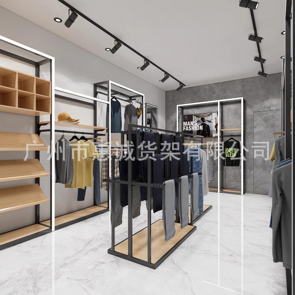 Clothing store display rack men's clothing women's clothing shelf display floor-to-ceiling shoe store shoe rack live broadcast Nakajima wrought iron shelf