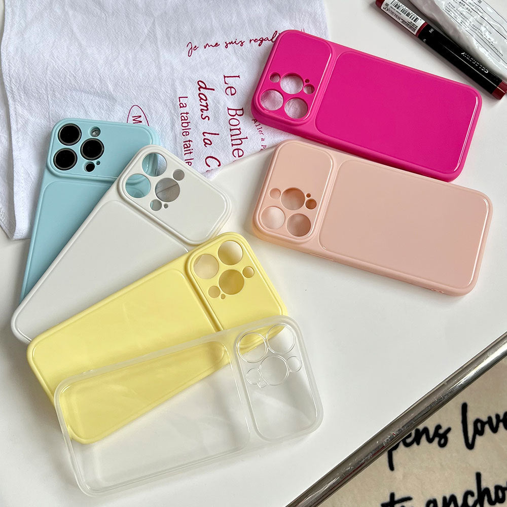 Suitable for apple 17 mobile phone case soft color large window glossy simple macaron all-inclusive iphone18 anti-fall case 12