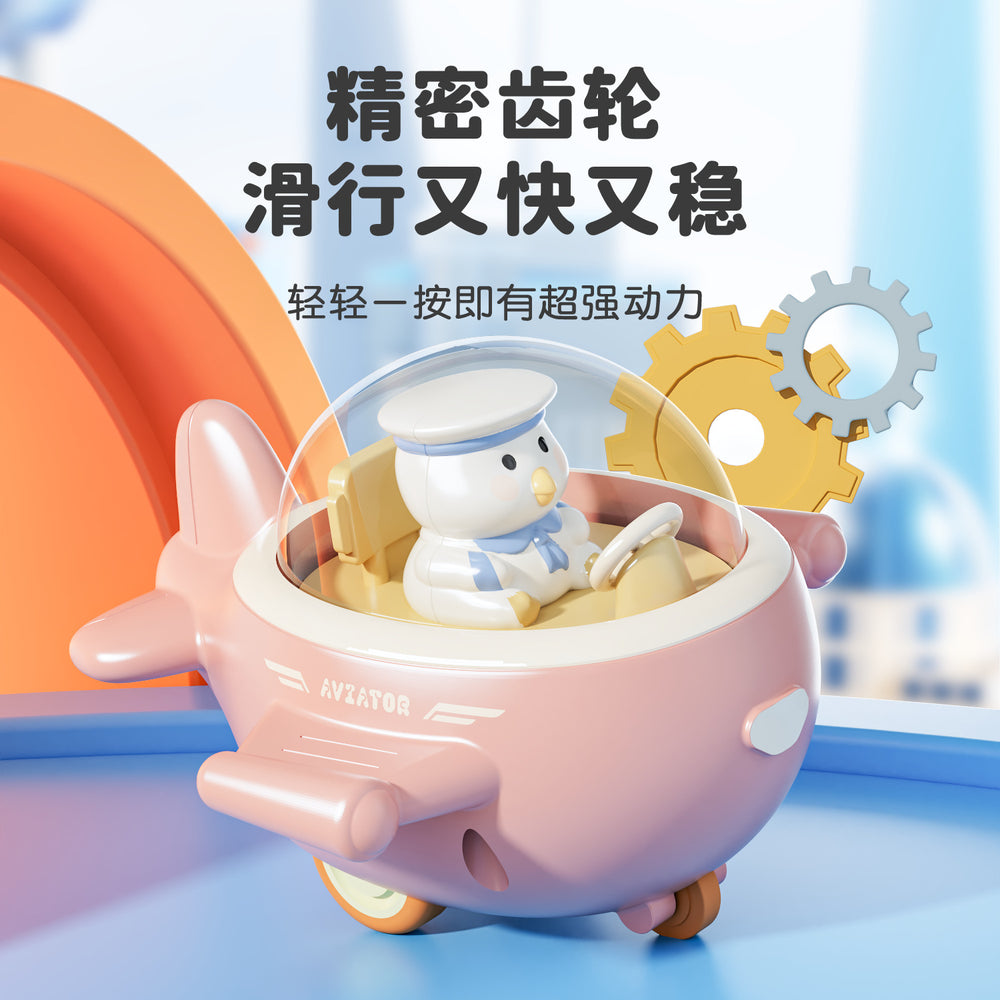 Dropshipping kids press boys and girls sliding car pull back cartoon airplane bus sedan toy car