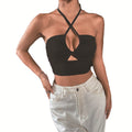 spring/summer new arrivals:  cross-border women's sexy camisole crop top - slim fit, designer halter top