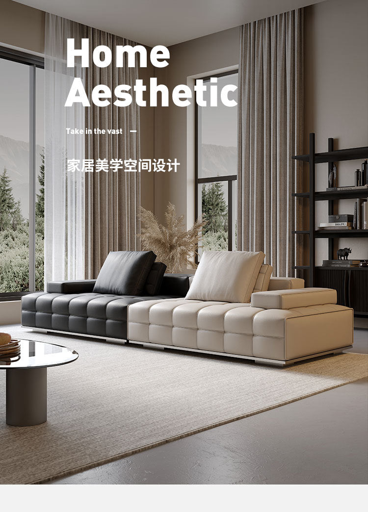 Lawrence genuine leather sofa italianclassy first layer cowhide living room small apartment modernaccessible luxury straight row full leather sofa