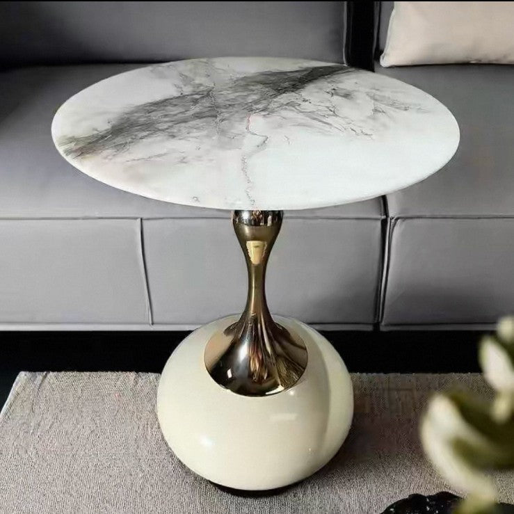 Scandinavianretro sofa side table living room coffee table small table iron side table bedside storage rack balcony casual round table