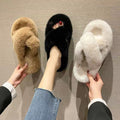 Insclassy furry slippers 2024new arrival women's outwear autumn winternetizenk-stylefashion home cross shoes