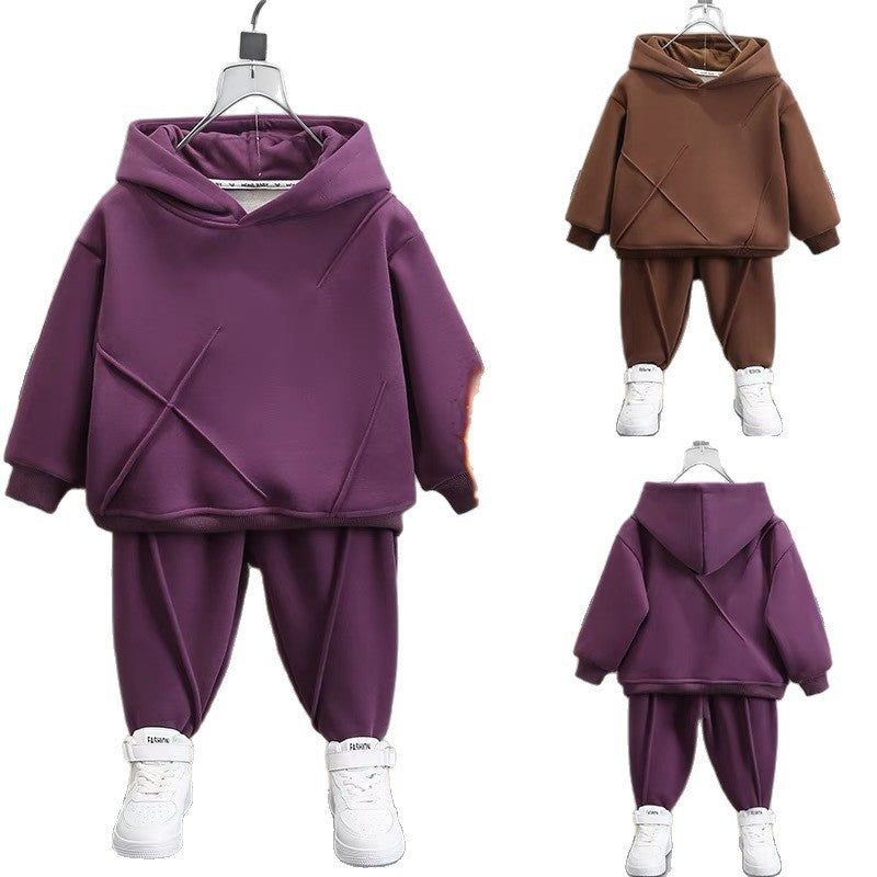 children's autumn and winter sweatshirt set,  new style, kids' outerwear, long-sleeved two-piece set for boys and girls, wholesale