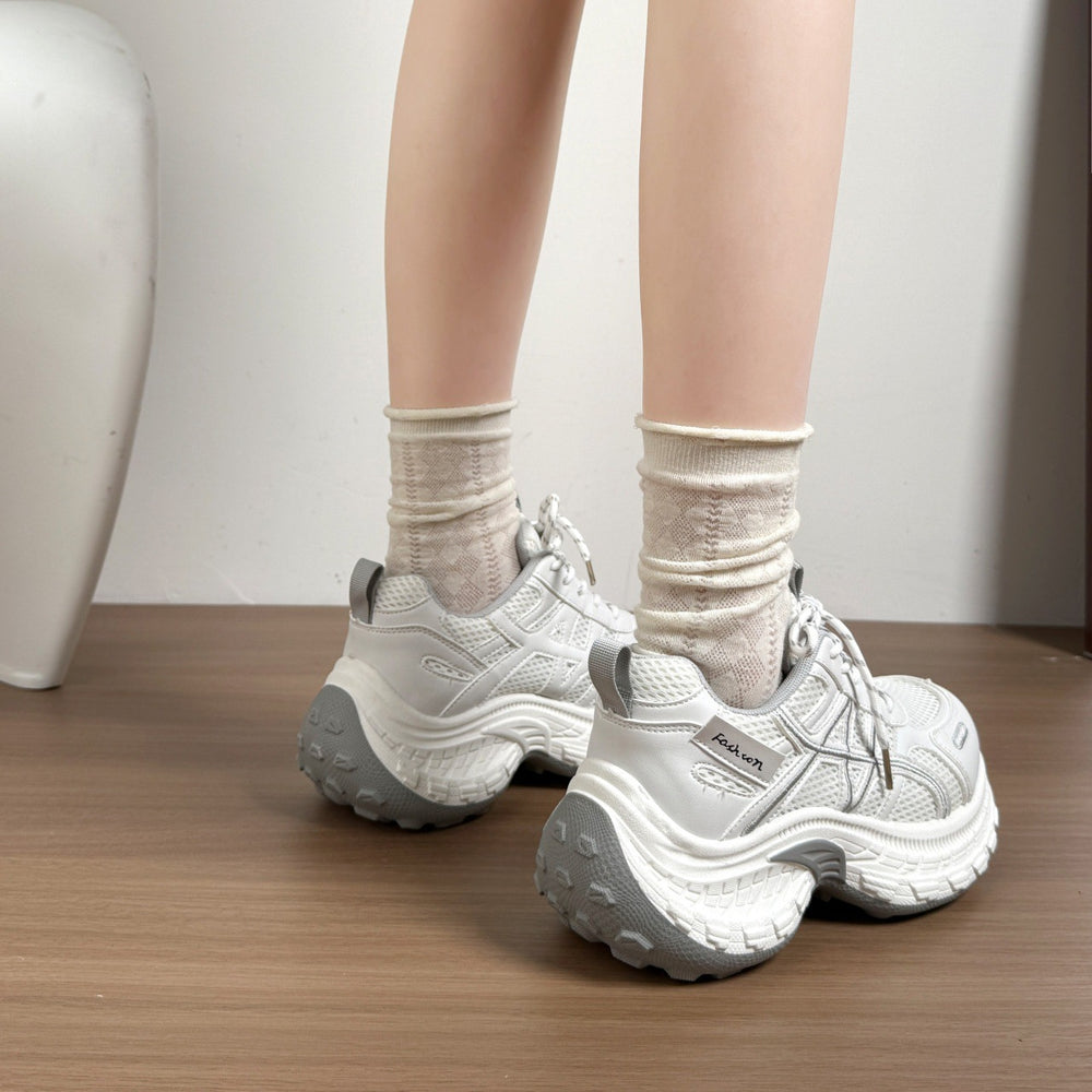 Petitesthick soledad shoes women's 2026springnew arrivalaccessible luxurybest selling breathable sports heightening casualwhite shoes