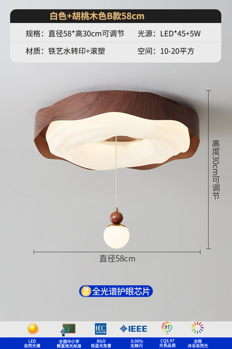 Bedroom ceiling lamp antique walnut pattern cookie creative personality cream wind master bedroom lamp hanging ball room lamp