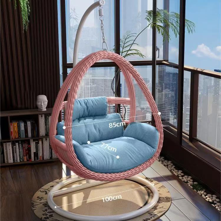 Lazy hammock hanging basket rattan chair for home cradle chair indoor balcony hanging chair courtyard bird's nest hanging plant double swing
