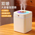3l dual-nozzle humidifier, usb powered, large capacity, home/bedroom/office desktop quiet color-changing humidifier