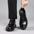 Genuine leather hand-crafted texture dress shoes for men - formal, casual, business, commute, office, soft sole, wedding, groom shoes
