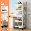 Mobile rolling cart organizer - floor standing kitchen & bathroom storage rack with wheels - multi-tier storage for bedroom & living room