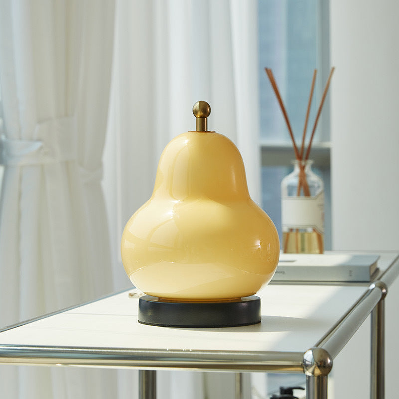 French cream pear table lamp - bedroom bedside minimalist living room rechargeable portable high-end atmosphere decorative night light