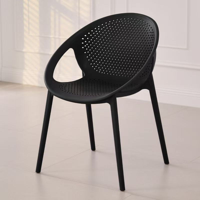 Scandinaviancut out dining table and chairs stackable dining chairs casual outdoor waiting chair for home plastic back chair small apartment