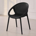 Scandinaviancut out dining table and chairs stackable dining chairs casual outdoor waiting chair for home plastic back chair small apartment