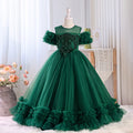 European and american style  girls' dress - mesh off-the-shoulder elegant birthday tutu dress - ready to ship
