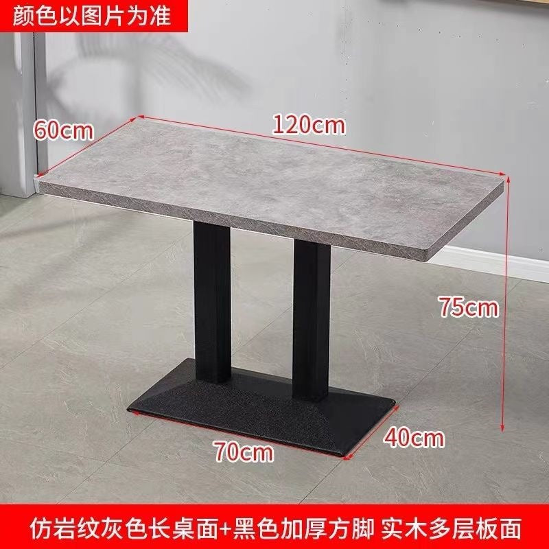 Commercial fast food table and chair set combination - restaurant, diner, snack bar, bbq, catering table, bubble tea shop rectangular table