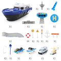Kids large storage boat artificial boat with light and music for boys and girls fire engineering gliding model car airplane