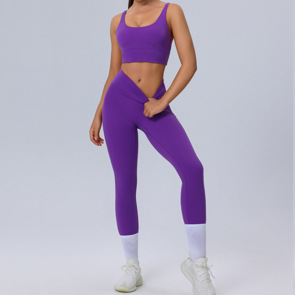 new plus size yoga outfit set for women - brushed, barely-there feel, tight-fitting activewear, high-stretch, breathable fitness set