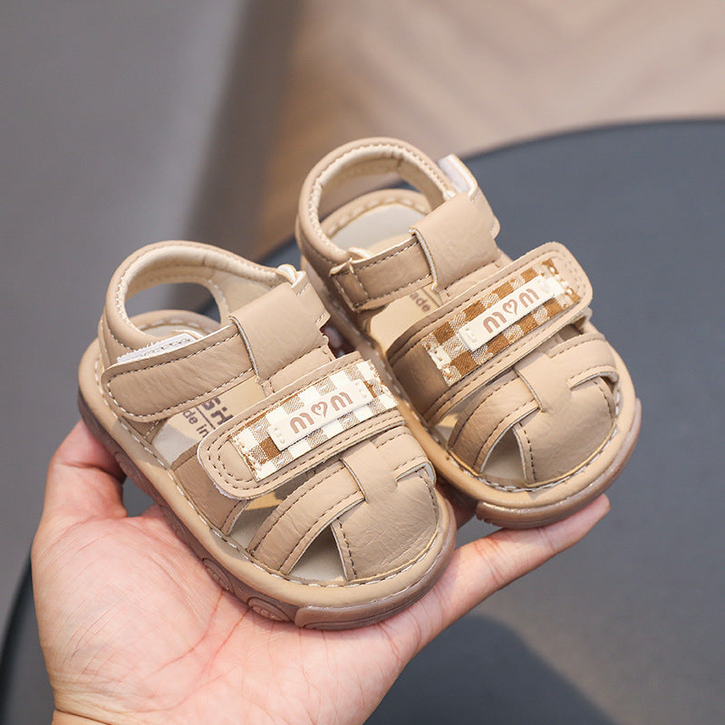 Summer new baby girl sandals non-slip soft sole first walker shoes closed toe boys shoes beach kids shoes 0-2 years
