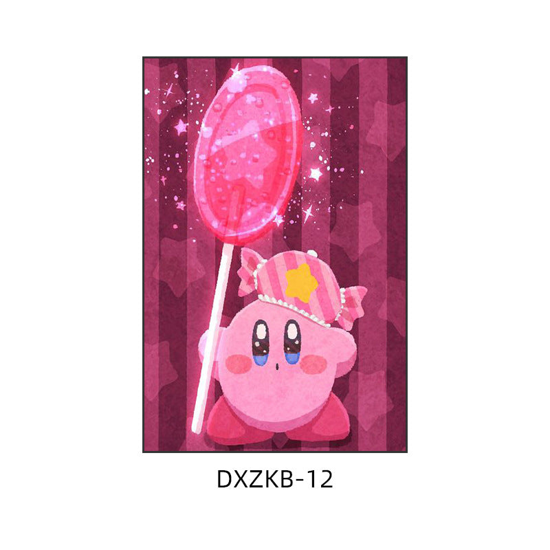 Star Kirby decorative painting pink girl bedroom children's room hanging painting cartoon animation cute princess bedside mural