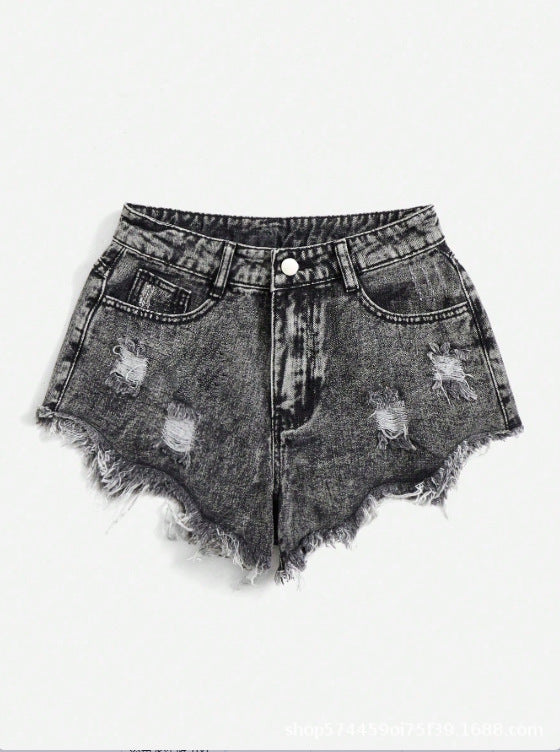 new arrivals: plus-size distressed denim shorts for women - high-waisted, slim-fit, perfect for , , and european & american markets