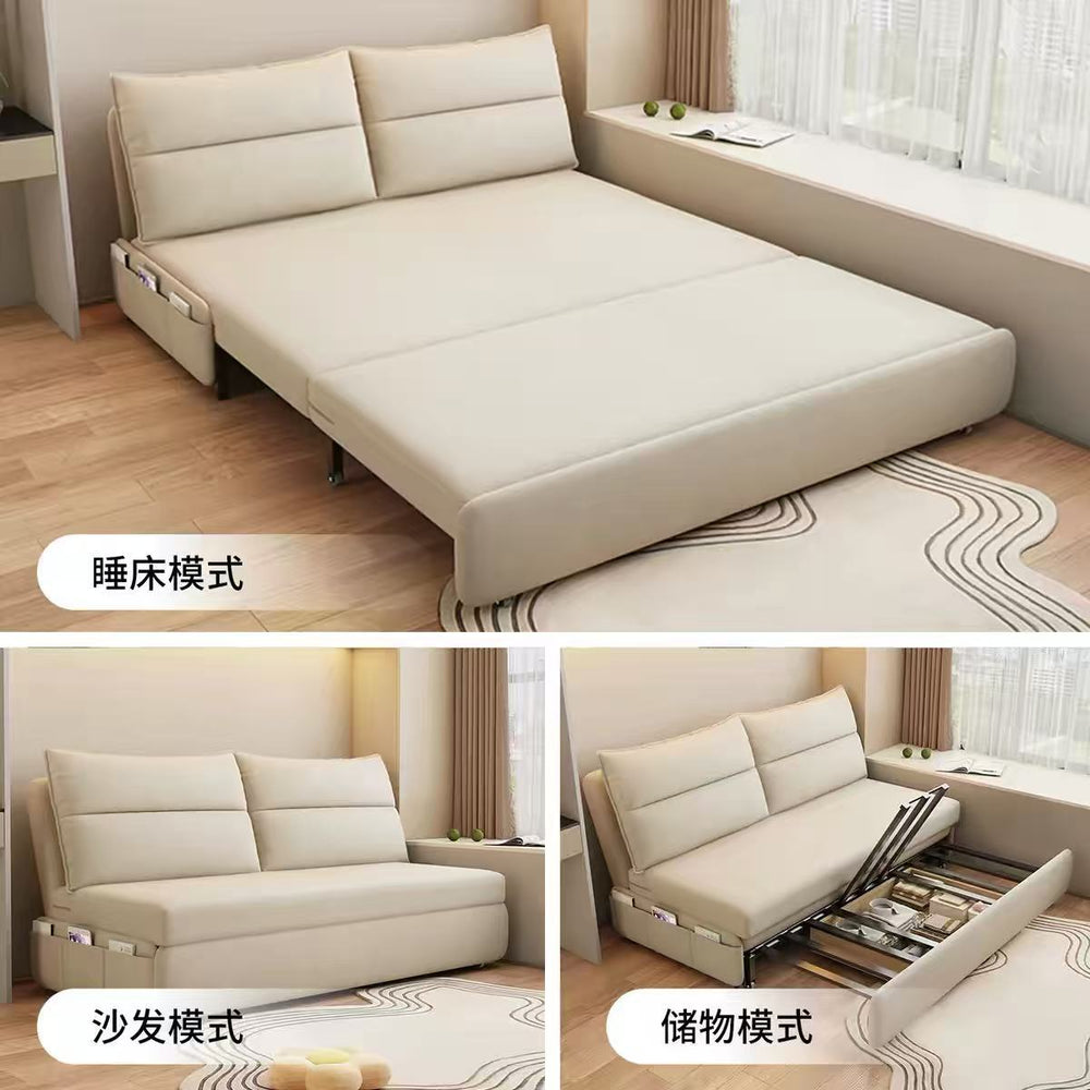 Sofa bed can be folded for dual use in small apartment living room multifunctional double sofa balcony cream style telescopic foldable bed