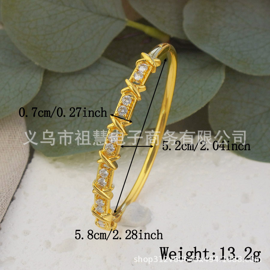 middle east ethiopian byd lady irregular zircon bracelet bridal wedding luxury party gift