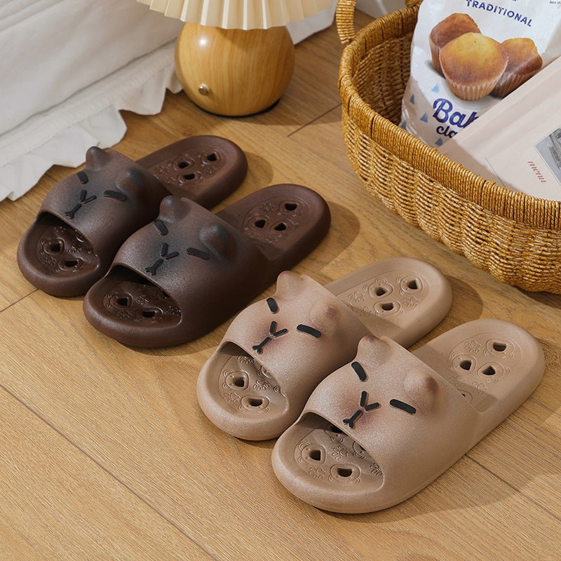 Capybara home waterproof slippers - women's indoor anti-slip soft sole bathroom bath slippers - student sandals