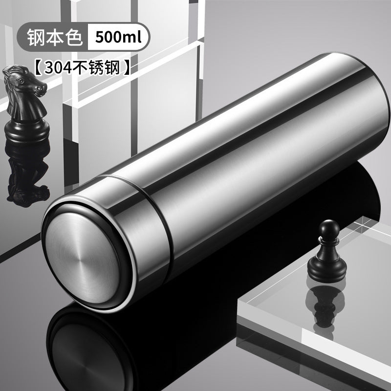 Digital display 316 stainless steel thermos - smart temperature monitoring, straight cup design, business gift, promotional water bottle with custom logo