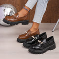 plus sizeflats women's  new 5cm thick sole patent leather mary jane shoes slip-on small fragrant style loafers