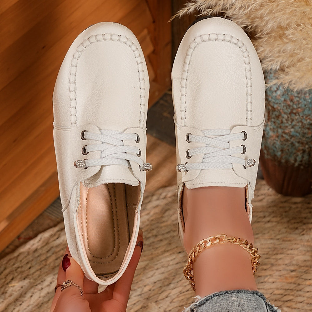 new cross-border retro soft leather soft sole non-slip middle-aged and elderly women's two-wear flats, moccasin shoes