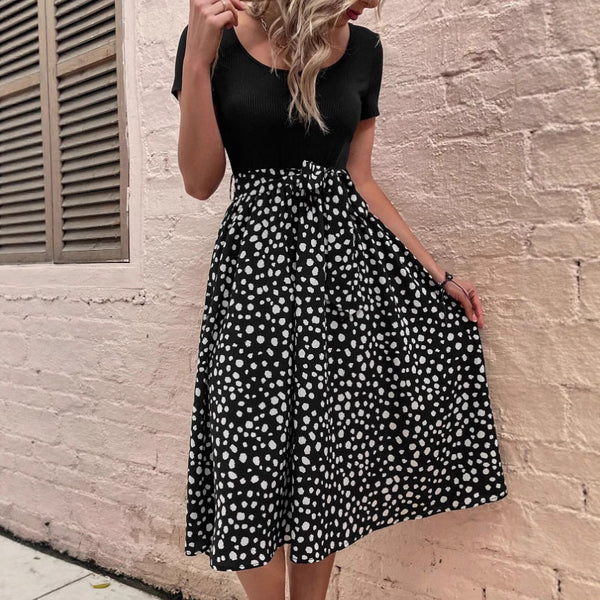 2025 European and American new   new printed T-shirt dress women