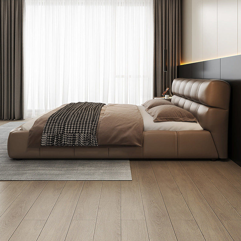 Foshan genuine leather bed classy leather art small apartment bedroom furniture small apartment modern casual soft bag classy bed master bedroom