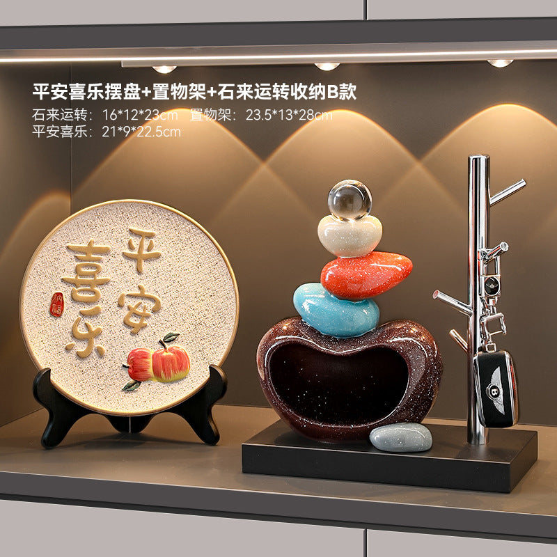 Good luck and turn the key storage ornaments for the entrance hall, high-end creative living room home decoration, housewarming gift