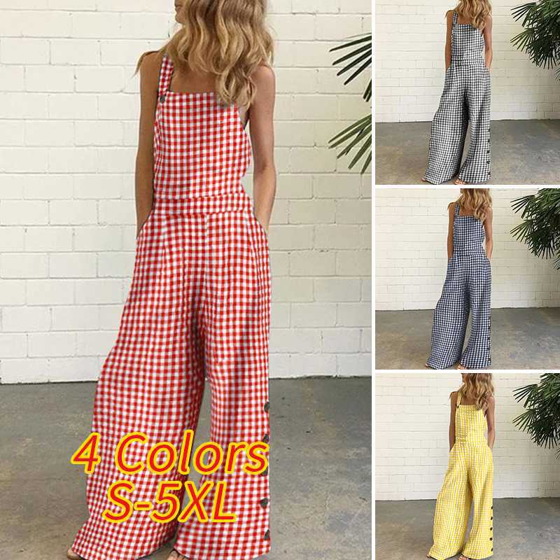 Independent station fashion  new  four-color polka dot wide-leg pants pants digital printing backless jumpsuit