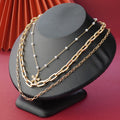 Faux pearl long drawstring necklace floral necklace 3-in-1 unique pearl necklace simple choker school gift
