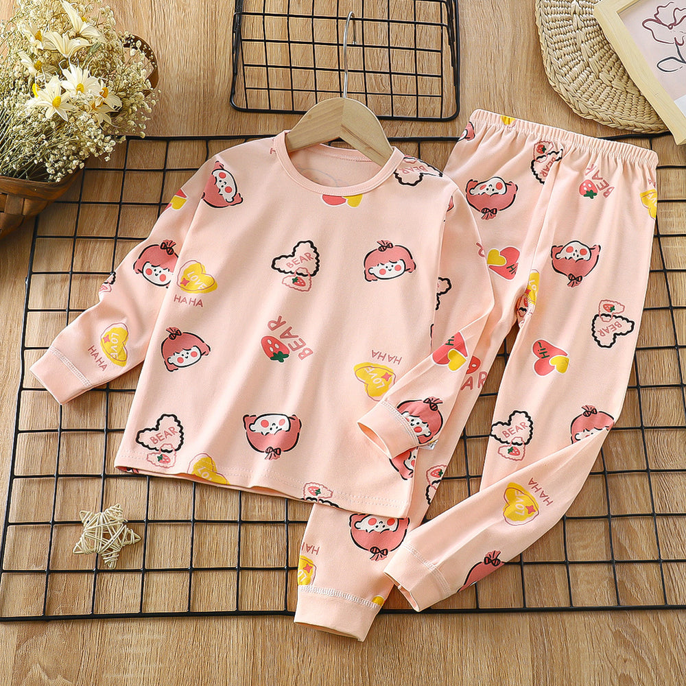 Wholesale new autumn children's home wear: kids' cotton underwear sets, baby thermal underwear, and infant pajamas