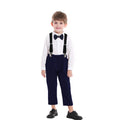 kidsautum new product kids clothing k-style boys suit cotton long sleeves white shirt overalls first birthday dress