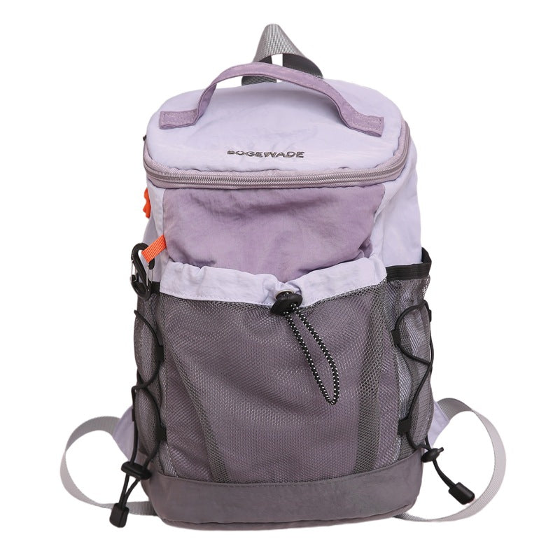 Cross-border new outdoor sports mountaineering bag contrasting color splicing drawstring backpack trendy fashion lightweight travel backpack