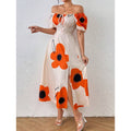 fashion  summer new arrival pleated strap slit puff sleeve square neck mid-length dress for women