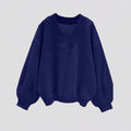 Amazon cross-border foreign trade autum gray sweatshirt short-sleeved k-stylecasualloosev necktopsplaidlong sleeves